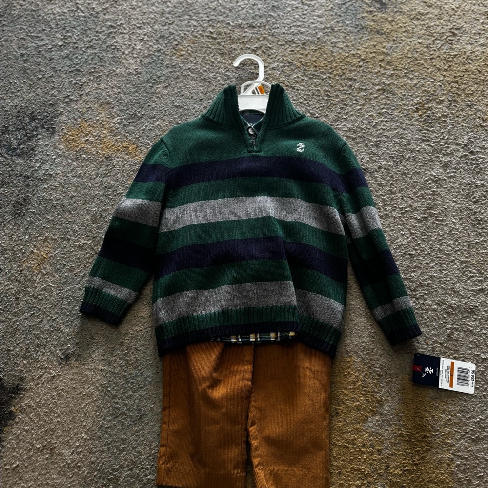 Ralph Lauren Striped Sweater with Brown Pants